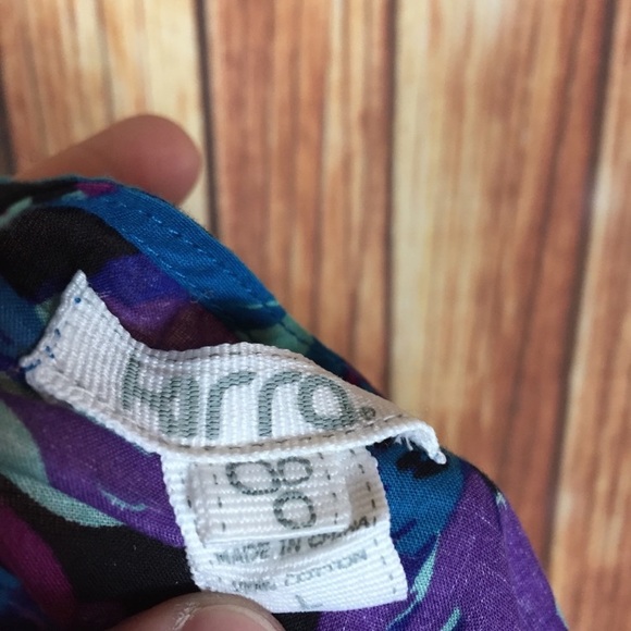 Kirra Floral Peplum Purple Blue Button Front Tank - Picture 4 of 5